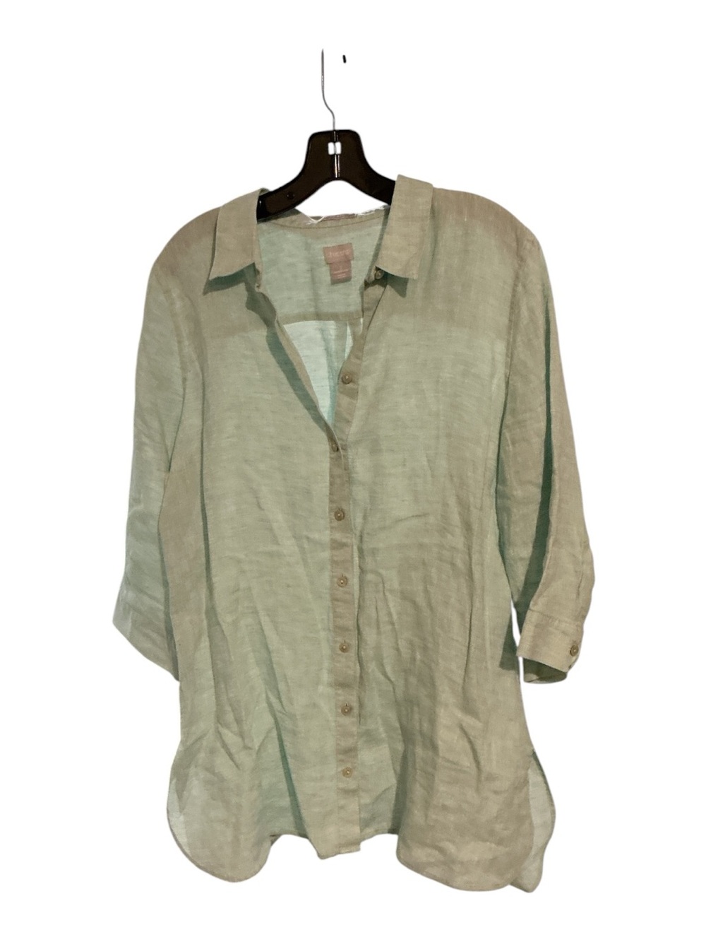 Chico's Light Sage Linen Shirt